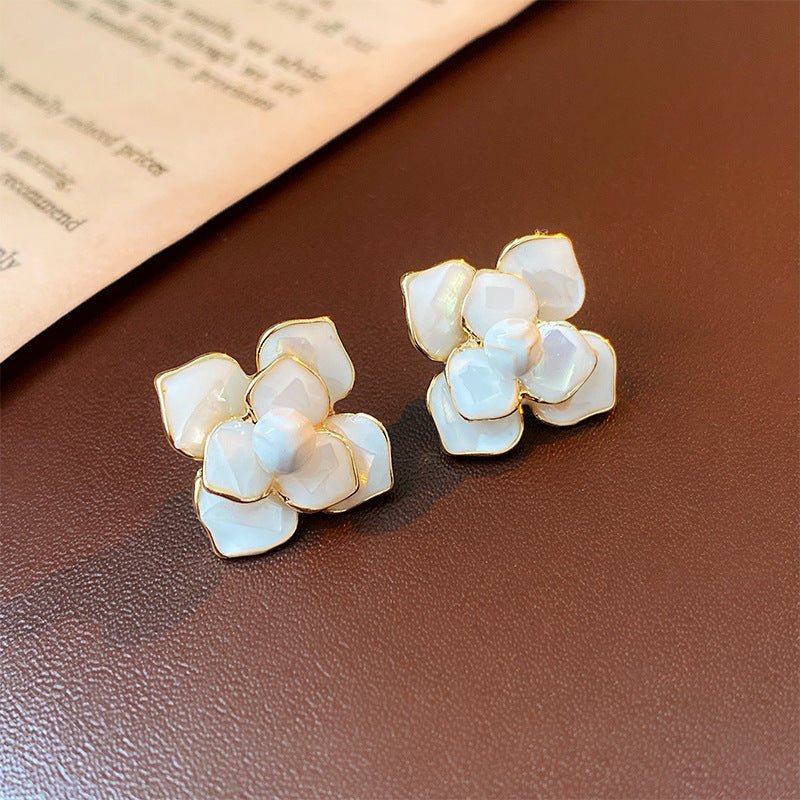 S925 Silver Needle Flower Resin Earrings - ACOOE