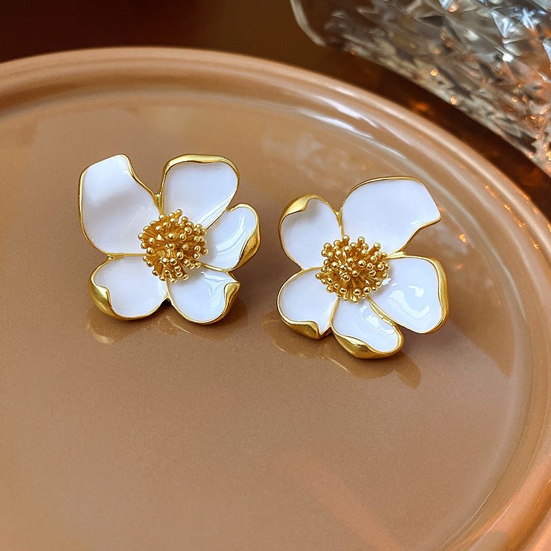 S925 Silver Needle Flower Resin Earrings - ACOOE