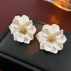 S925 Silver Needle Flower Resin Earrings - ACOOE