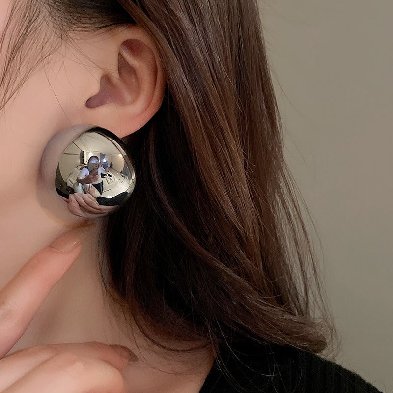 S925 Silver Needle Glossy Stripes Earrings - ACOOE