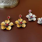 S925 Silver Needle Vintage Flower Earrings - ACOOE
