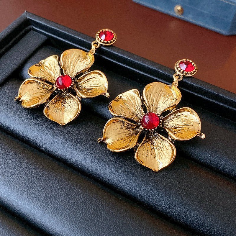S925 Silver Needle Vintage Flower Earrings - ACOOE