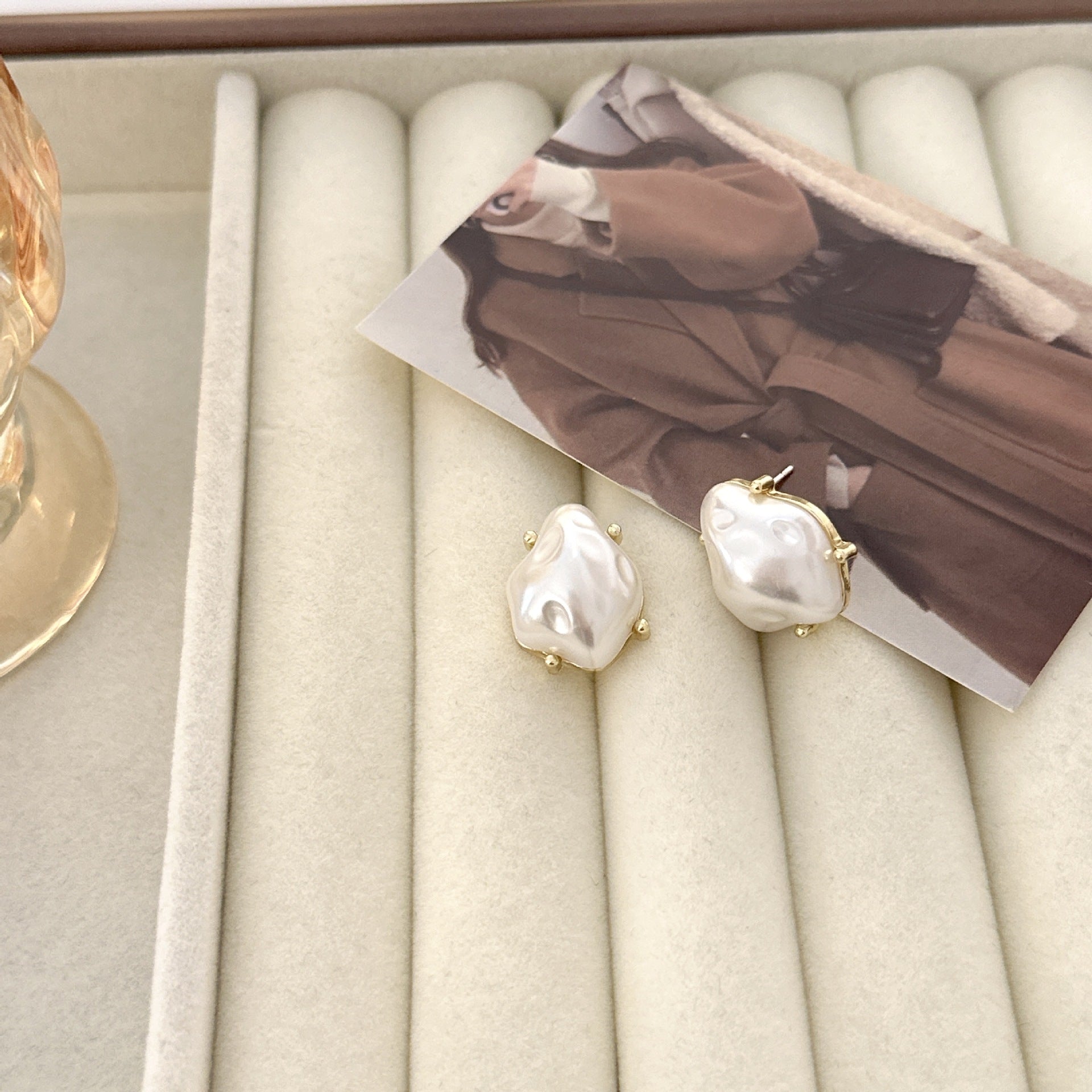 S925 Silver Retro Irregular Pearl Earrings - ACOOE