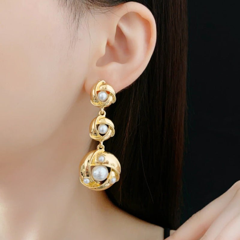 S925 Silver Retro Pearl Earrings - ACOOE