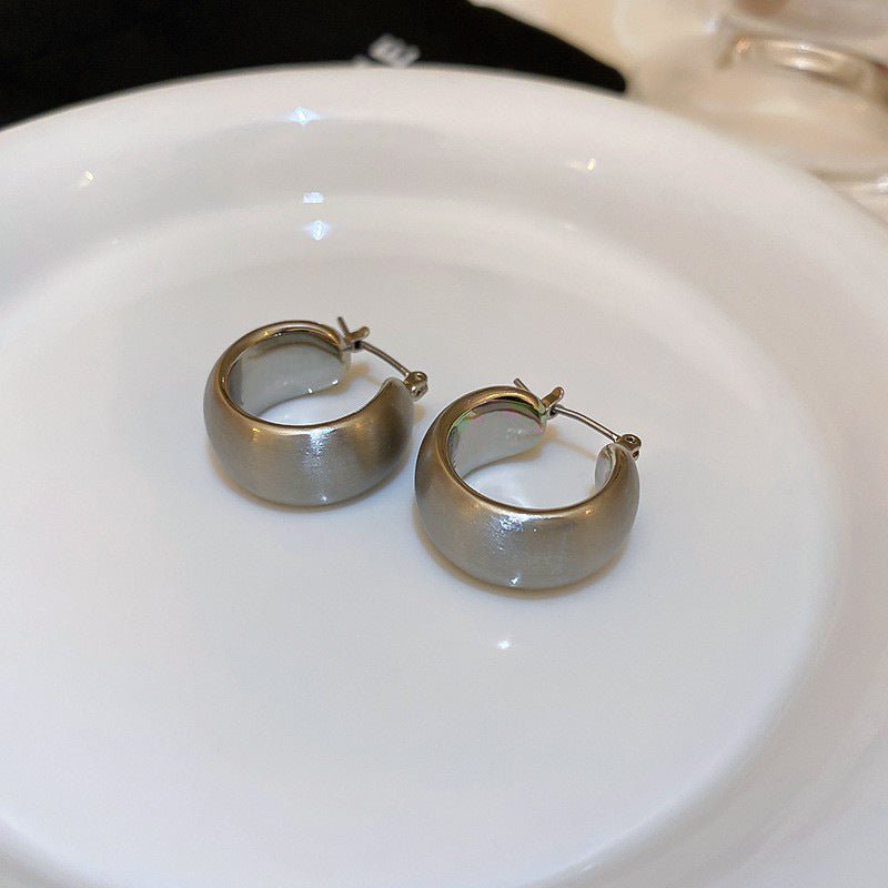 S925 Silver Simple Circular Earrings - ACOOE