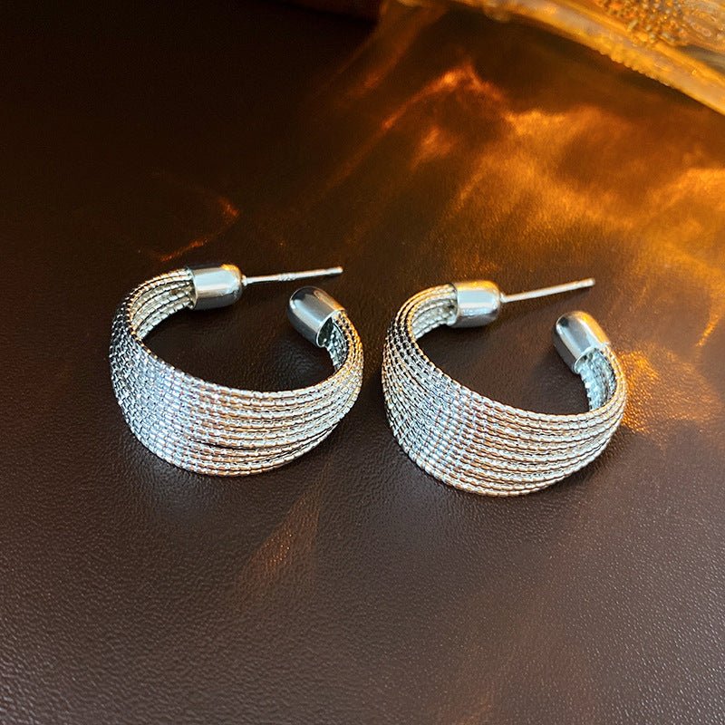 S925 Silver Simple Circular Earrings - ACOOE