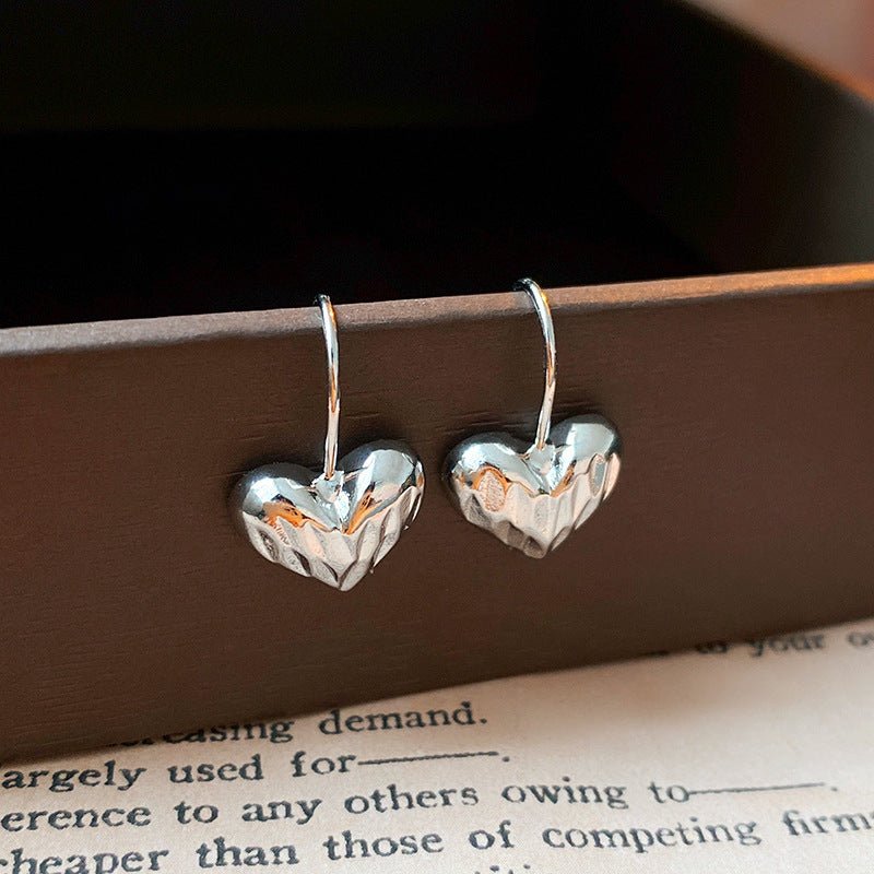 S925 Silver Simple Heart Earrings - ACOOE