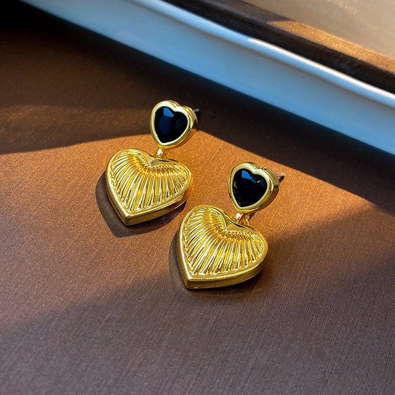 S925 Silver Simple Heart Earrings - ACOOE