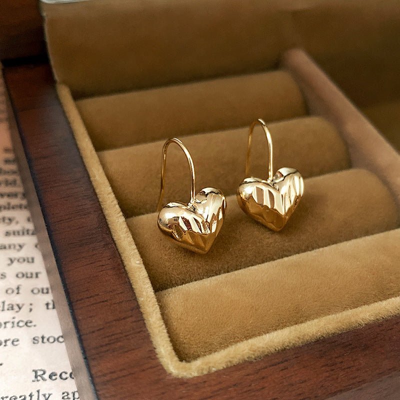 S925 Silver Simple Heart Earrings - ACOOE