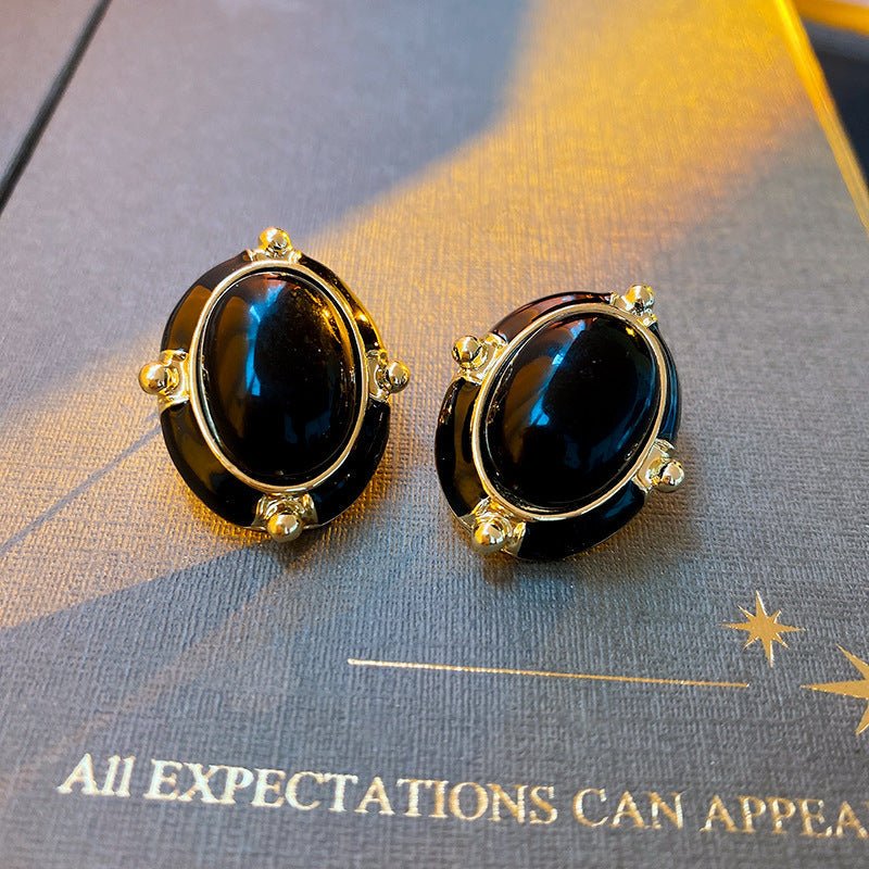 S925 Silver Vintage Black Earrings - ACOOE