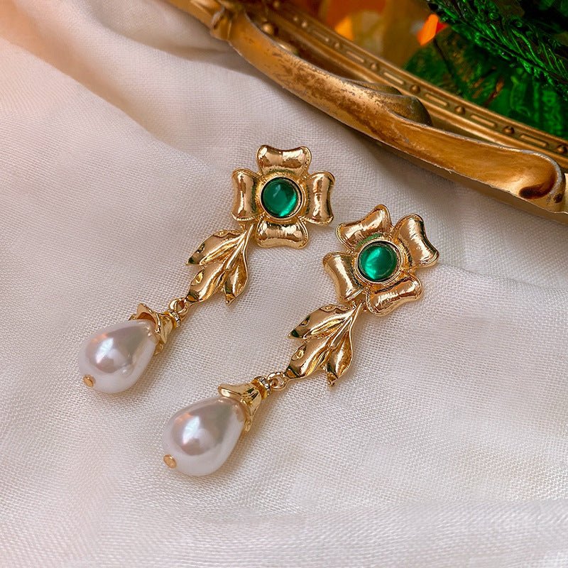 S925 Silver Vintage Flower Pendant Earrings - ACOOE