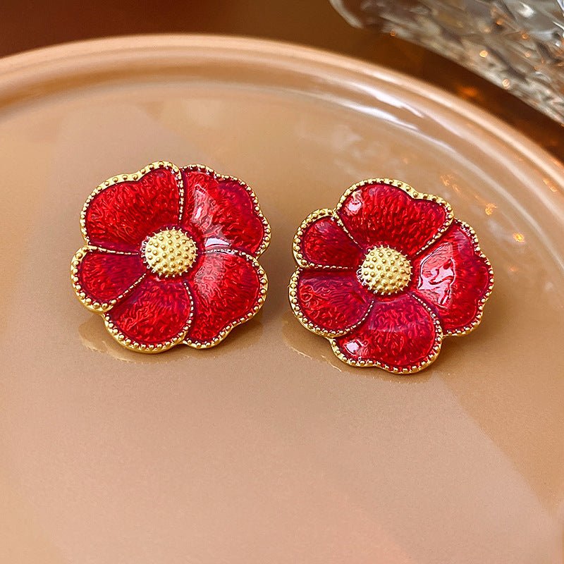 S925 Silver Vintage Square Flower Earrings - ACOOE