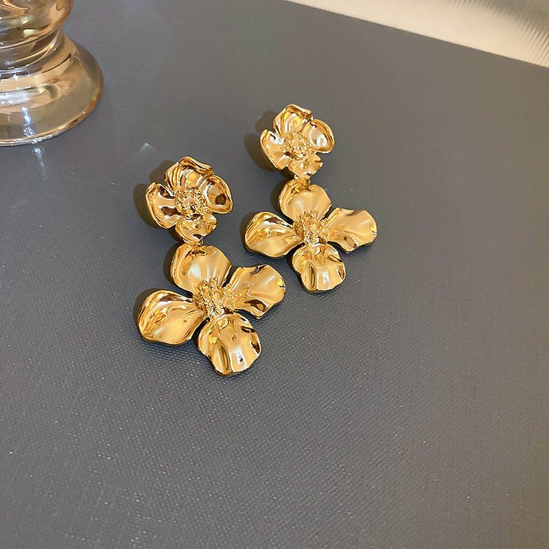 S925 Silver Vintage Square Flower Earrings - ACOOE