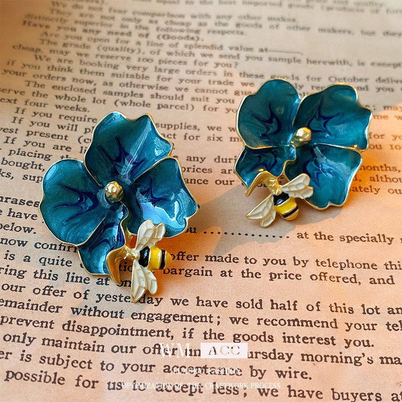 S925 Silver Vintage Square Flower Earrings - ACOOE