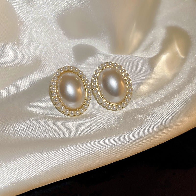 S925 Vintage Silver Needle Pearl Earrings - ACOOE
