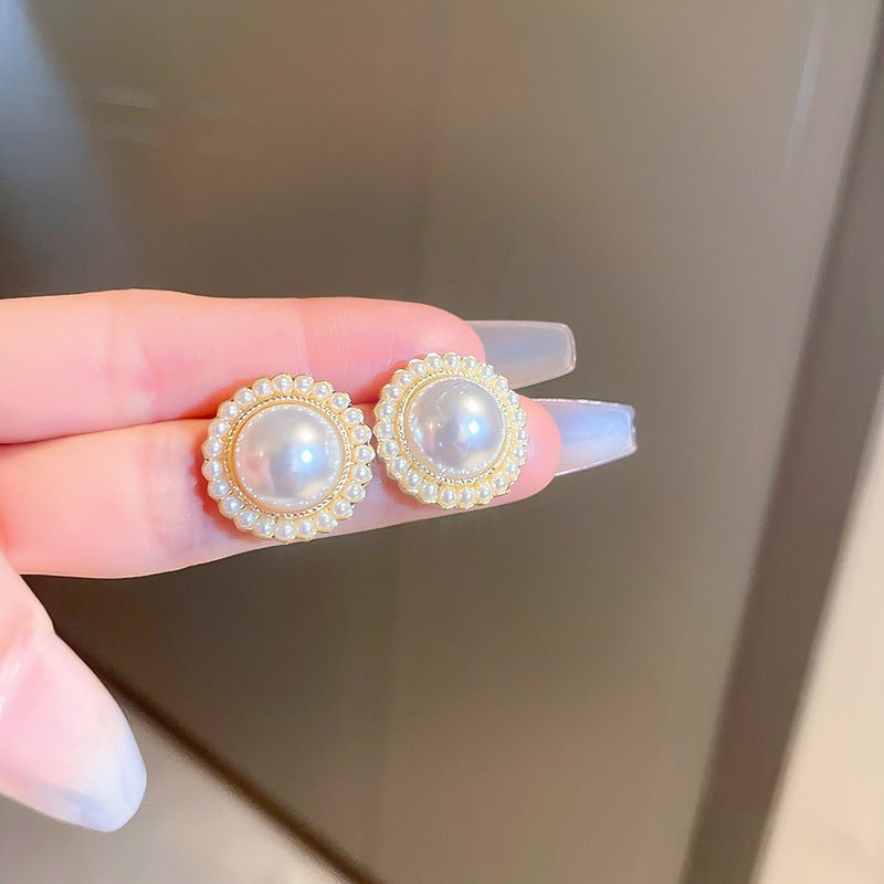 S925 Vintage Silver Needle Pearl Earrings - ACOOE