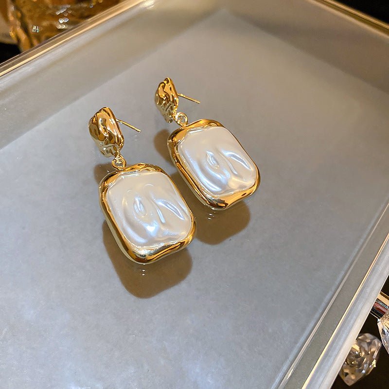 S925 Vintage Silver Needle Pearl Earrings - ACOOE