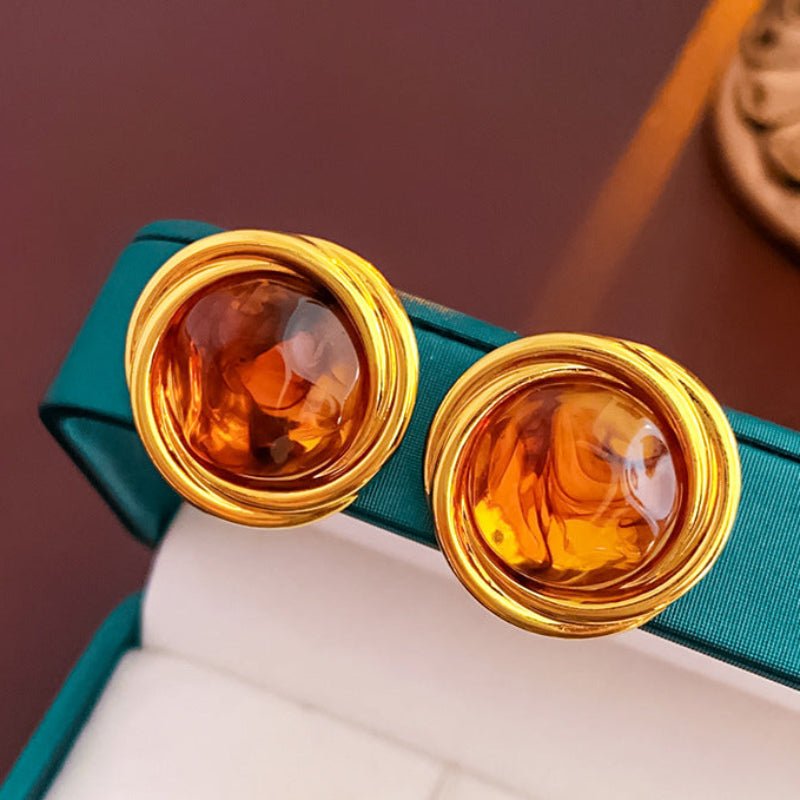 S925 Vintage Silver Needle Square Studs - ACOOE