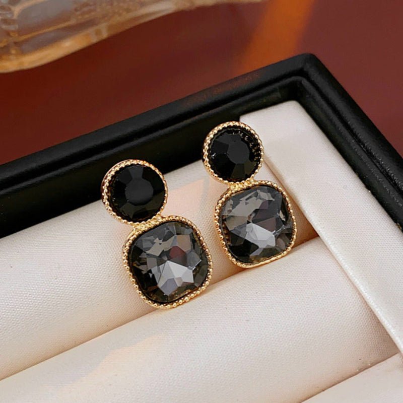 Silver Needle Square Geometric Earrings - ACOOE