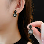 Silver Needle Square Geometric Earrings - ACOOE