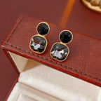 Silver Needle Square Geometric Earrings - ACOOE