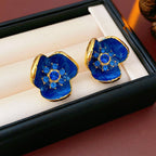 Vintage Diamond - Encrusted Flower Earrings - ACOOE