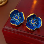 Vintage Diamond - Encrusted Flower Earrings - ACOOE