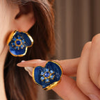 Vintage Diamond - Encrusted Flower Earrings - ACOOE