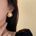 Vintage Pearl Earrings with Silver Studs - ACOOE
