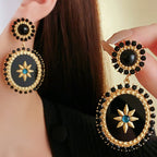 Vintage Silver Diamond Pearl Stud Earrings - ACOOE