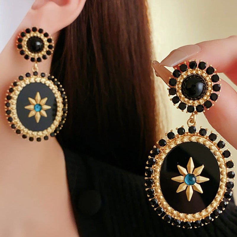 Vintage Silver Diamond Pearl Stud Earrings - ACOOE