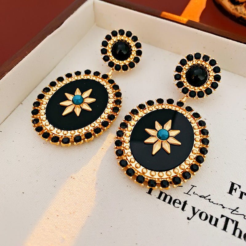 Vintage Silver Diamond Pearl Stud Earrings - ACOOE