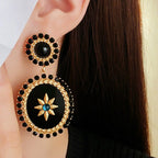 Vintage Silver Diamond Pearl Stud Earrings - ACOOE