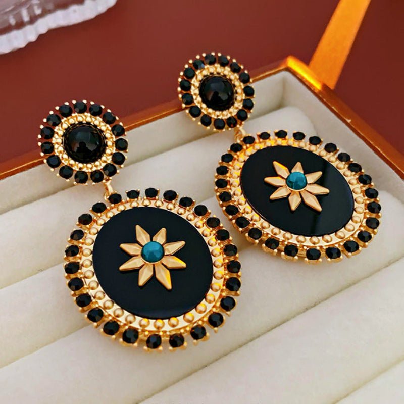 Vintage Silver Diamond Pearl Stud Earrings - ACOOE