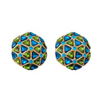 Vintage Silver Geometric Diamond Stud Earrings - ACOOE