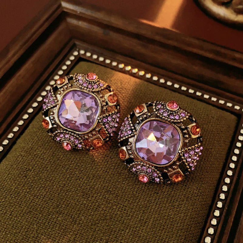 Vintage Silver Needle Diamond Earrings - ACOOE