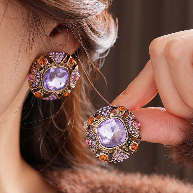 Vintage Silver Needle Diamond Earrings - ACOOE