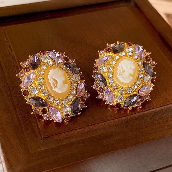 Vintage Silver Needle Diamond Earrings - ACOOE