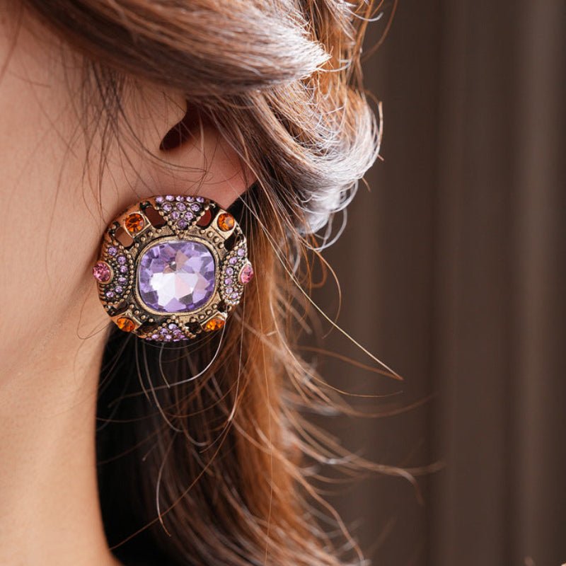 Vintage Silver Needle Diamond Earrings - ACOOE